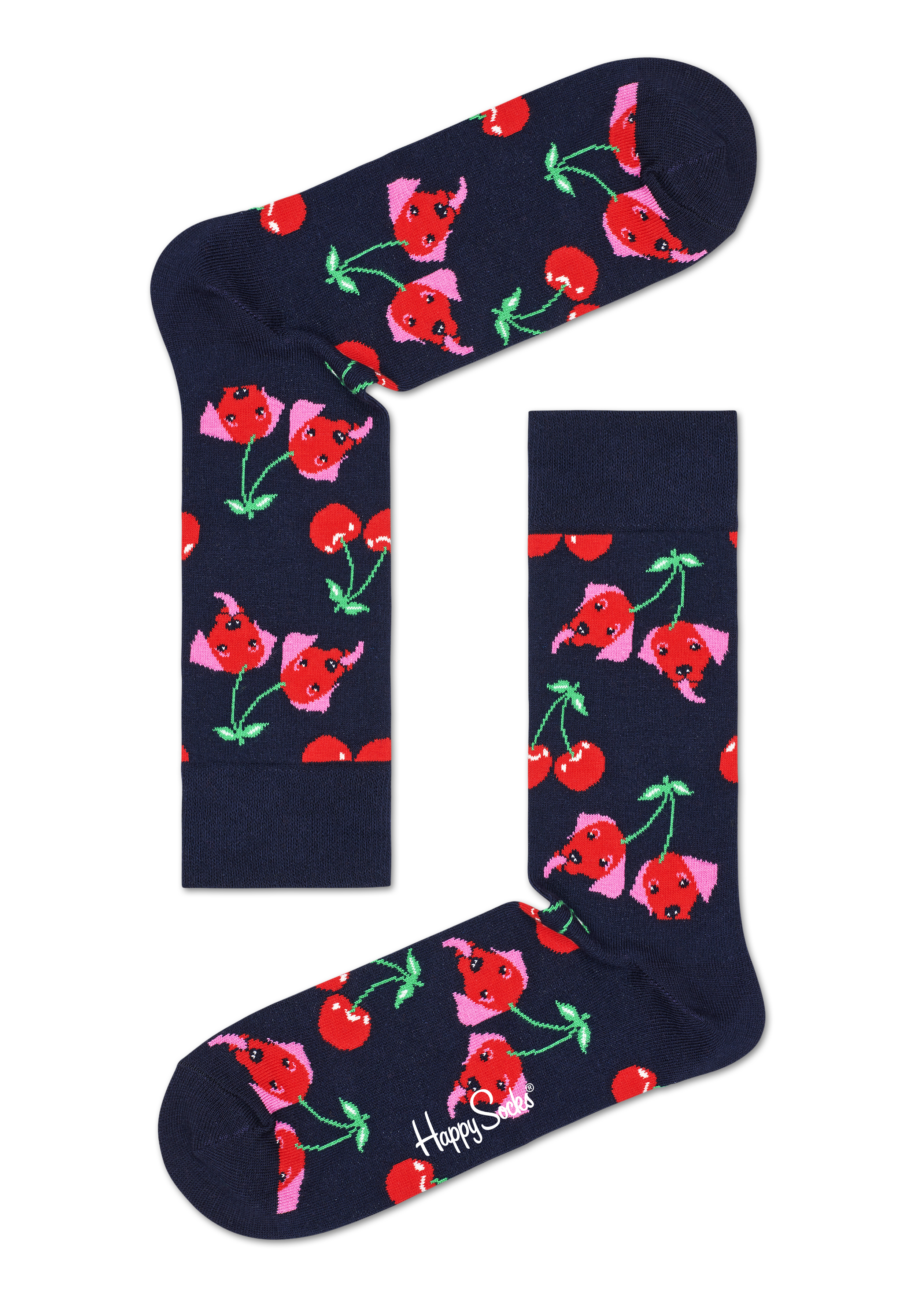 Happy Socks Socken Blau mit Cherry Dogs eBay